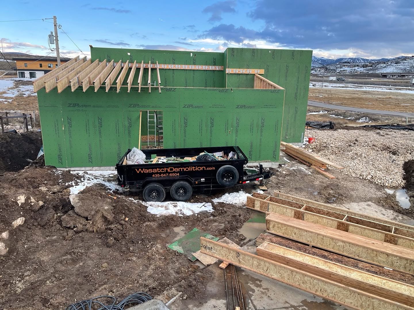 Wasatch Demolition construction site cleanup at a new build in Park City, UT